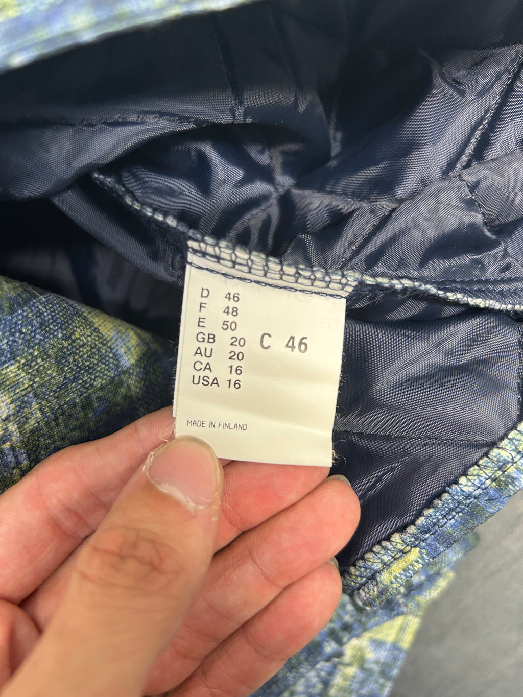 Blazer a quadri blu e verde Karelia vintage – Donna Taglia L