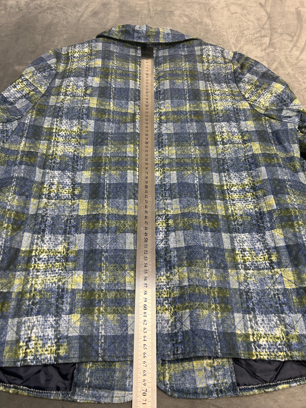 Blazer a quadri blu e verde Karelia vintage – Donna Taglia L