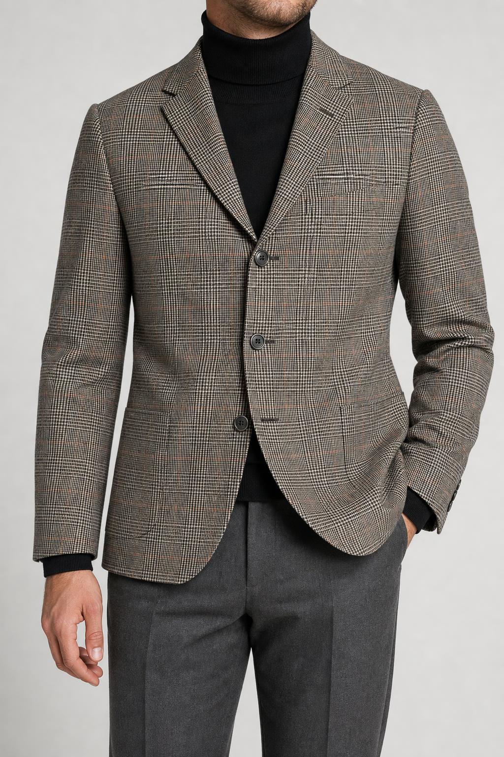 Blazer principe di Galles Barashon marrone in lana vintage – Uomo Taglia M (IT 48)