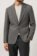 Blazer pied-de-poule bianco e nero Adolfo Andreotti in lana vintage – Uomo Taglia L