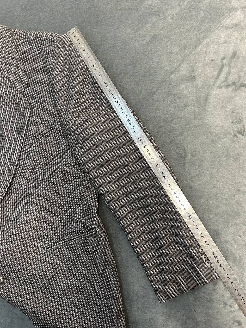 Blazer pied-de-poule bianco e nero Adolfo Andreotti in lana vintage – Uomo Taglia L
