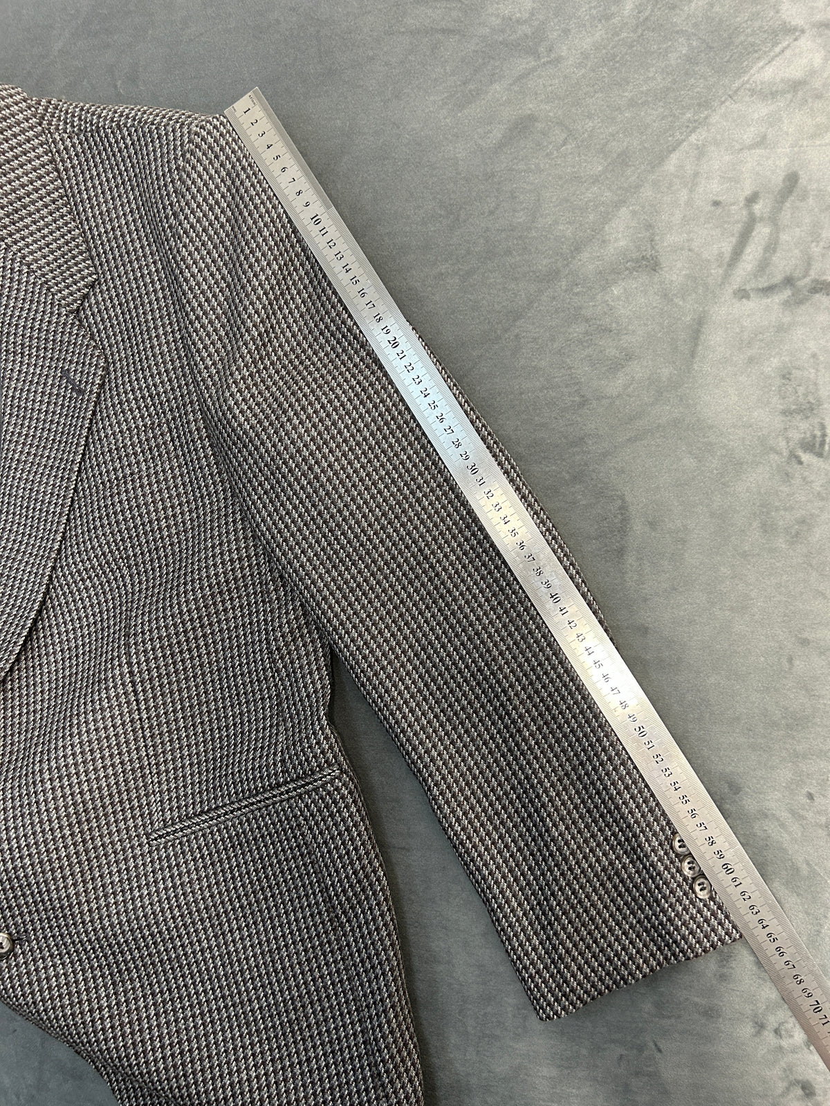 Blazer pied-de-poule bianco e nero Adolfo Andreotti in lana vintage – Uomo Taglia L