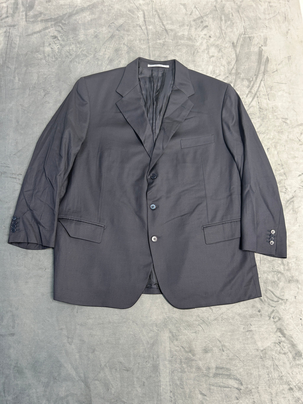 Blazer grigio antracite Davide Cenci in lana vintage – Uomo Taglia L