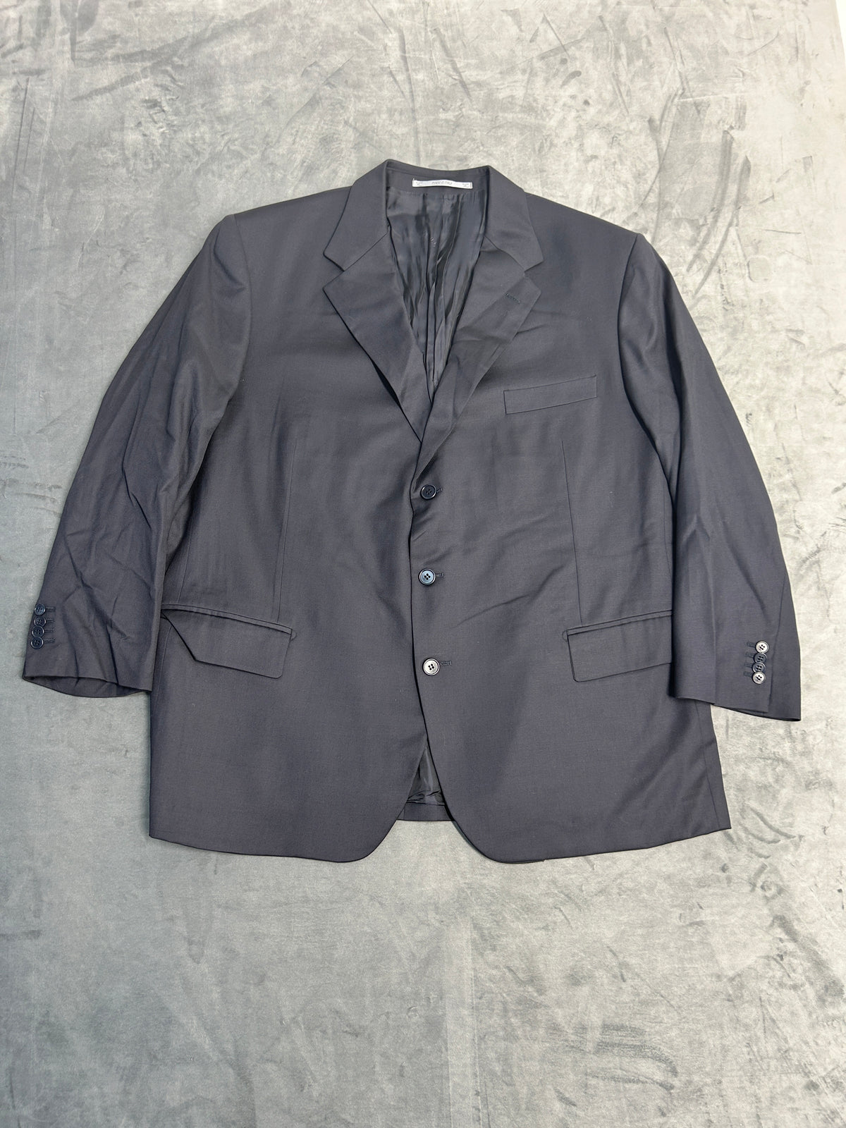 Blazer grigio antracite Davide Cenci in lana vintage – Uomo Taglia L