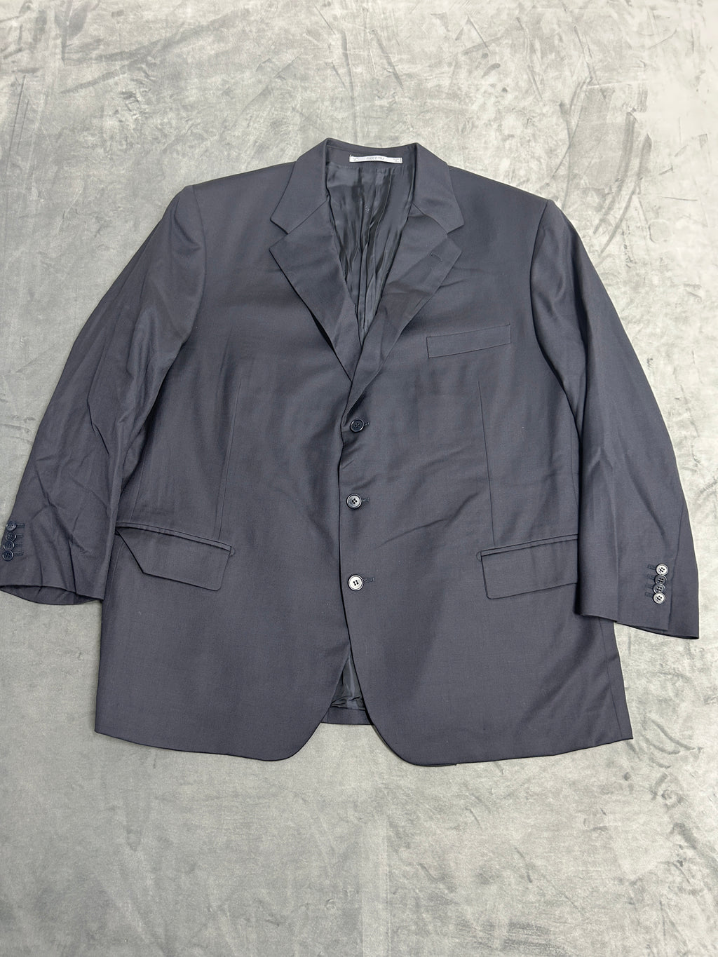 Blazer grigio antracite Davide Cenci in lana vintage – Uomo Taglia L