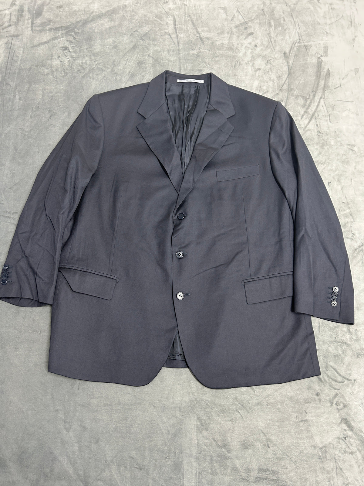 Blazer grigio antracite Davide Cenci in lana vintage – Uomo Taglia L