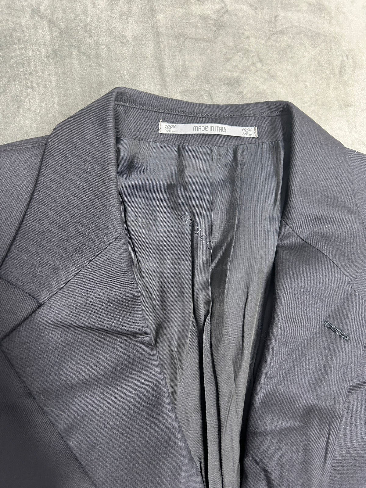Blazer grigio antracite Davide Cenci in lana vintage – Uomo Taglia L