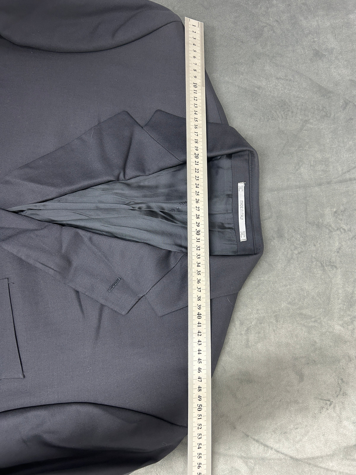 Blazer grigio antracite Davide Cenci in lana vintage – Uomo Taglia L