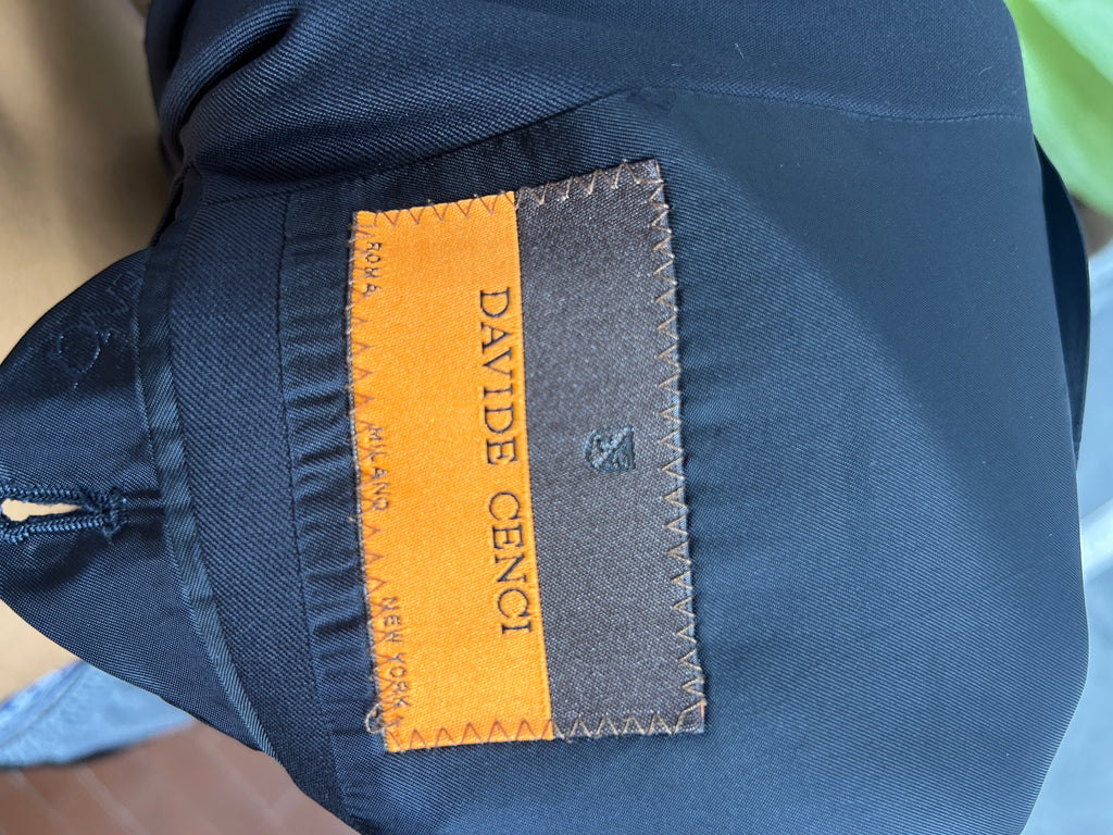Blazer grigio antracite Davide Cenci in lana vintage – Uomo Taglia L