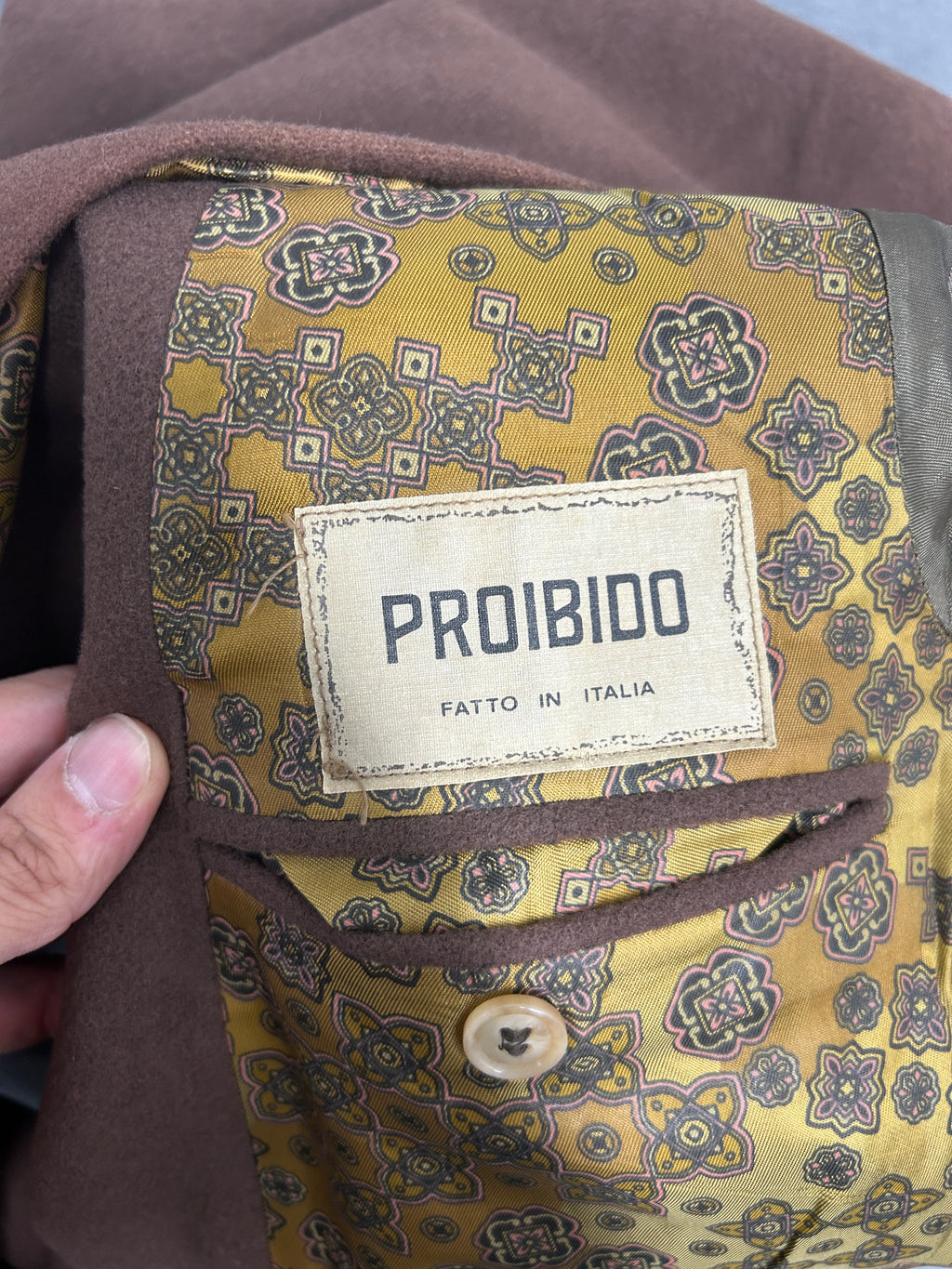 Blazer marrone Proibido in lana vintage – Uomo Taglia M (IT 48)