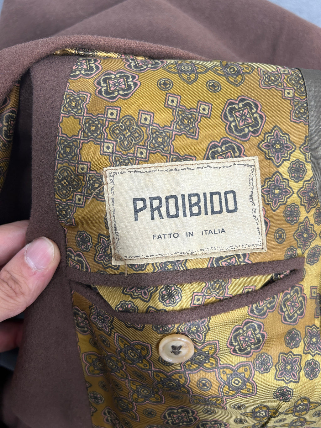 Blazer marrone Proibido in lana vintage – Uomo Taglia M (IT 48)