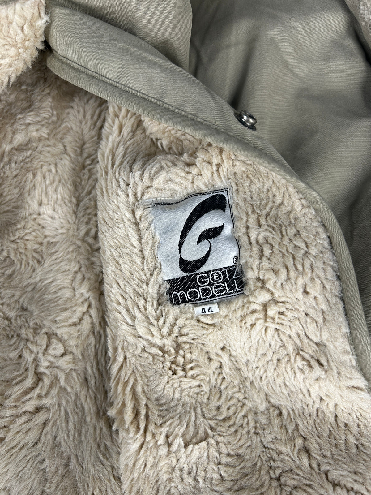 Soprabito verde militare collo in sherpa vintage – Donna Taglia L