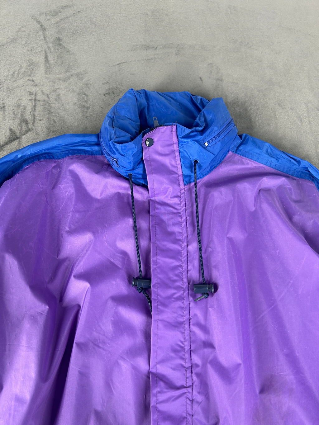 Giacca a vento viola e blu Cheerock vintage anni 90 – Uomo Taglia 2XL