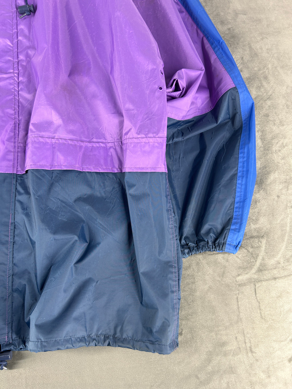 Giacca a vento viola e blu Cheerock vintage anni 90 – Uomo Taglia 2XL