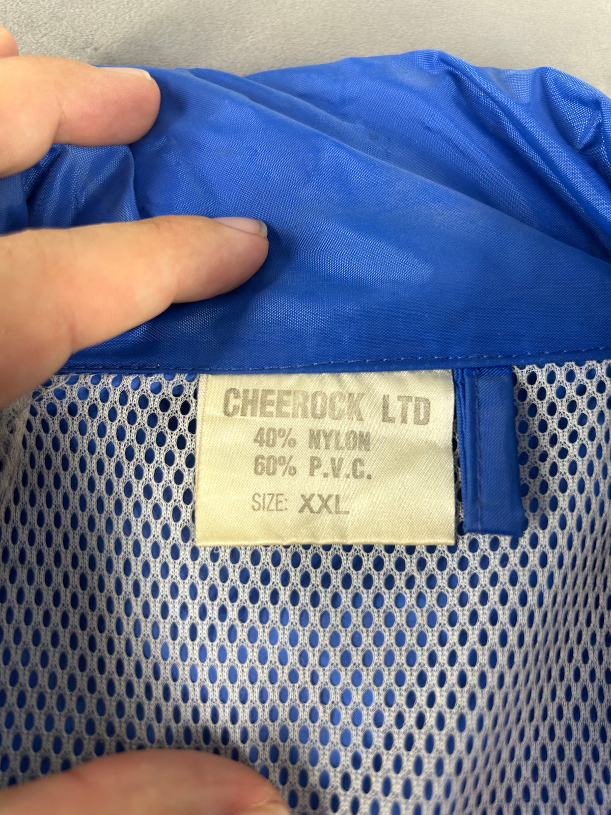 Giacca a vento viola e blu Cheerock vintage anni 90 – Uomo Taglia 2XL