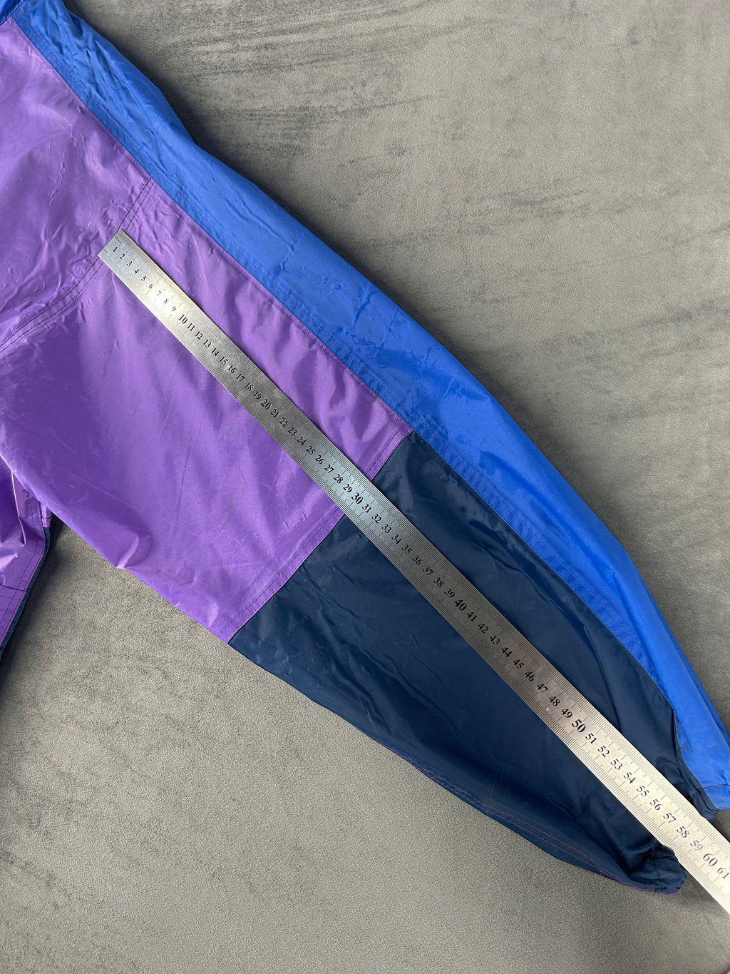 Giacca a vento viola e blu Cheerock vintage anni 90 – Uomo Taglia 2XL