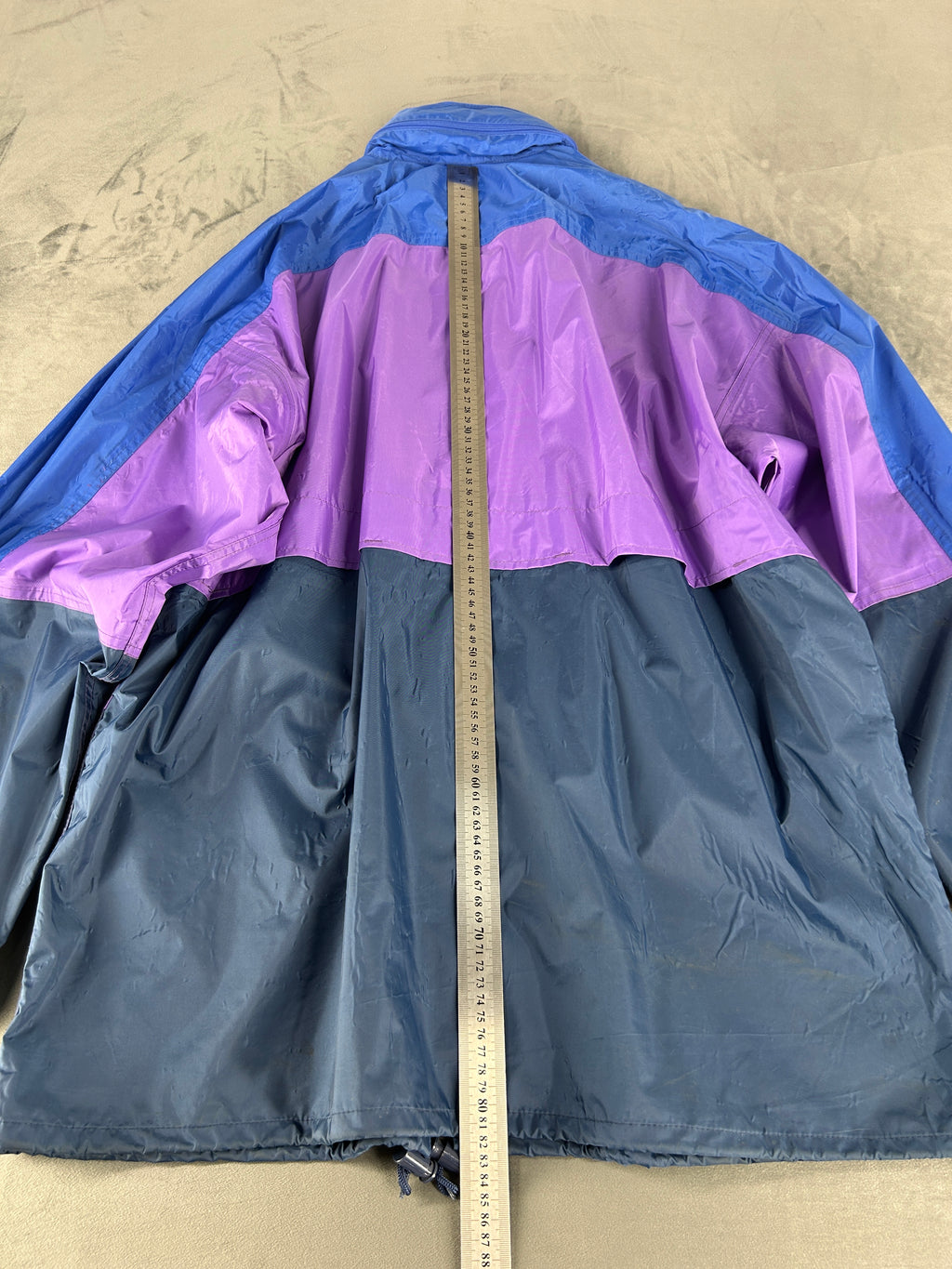 Giacca a vento viola e blu Cheerock vintage anni 90 – Uomo Taglia 2XL