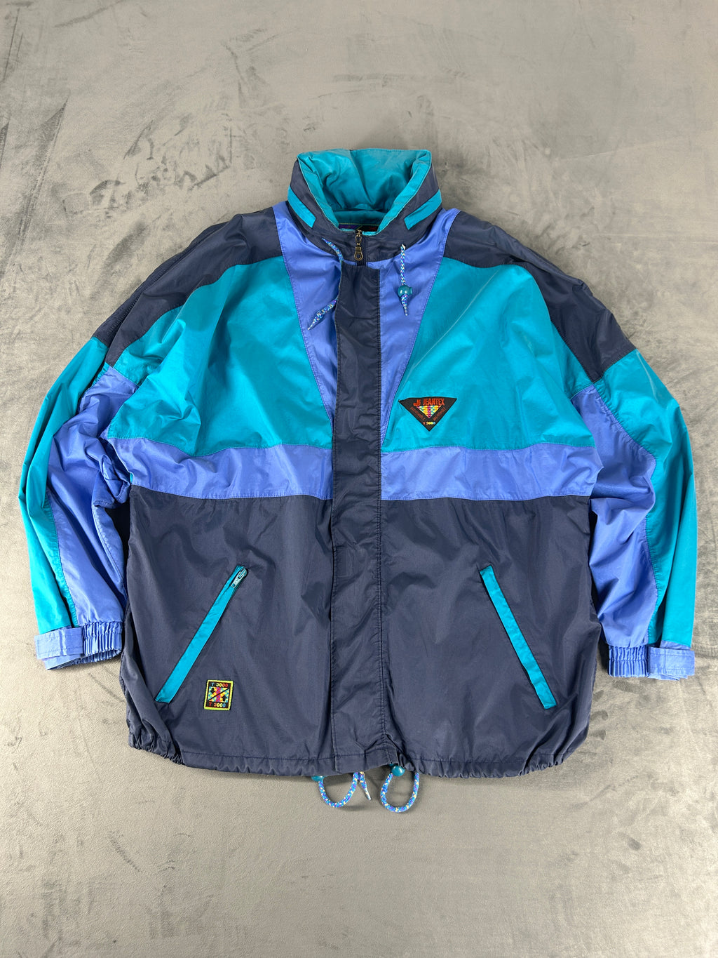 Track jacket Jeantex turchese e blu vintage anni 90 – Uomo Taglia L
