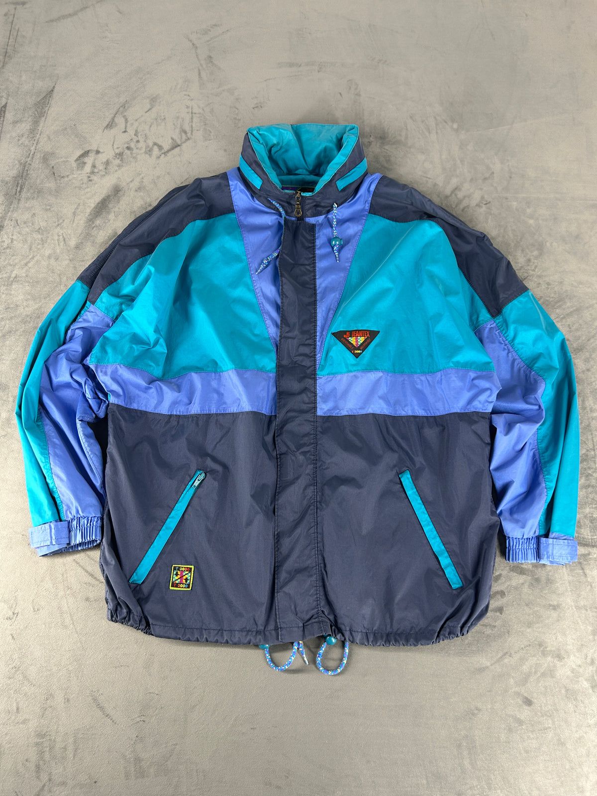 Track jacket Jeantex turchese e blu vintage anni 90 – Uomo Taglia L