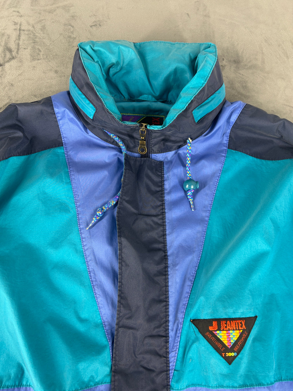 Track jacket Jeantex turchese e blu vintage anni 90 – Uomo Taglia L