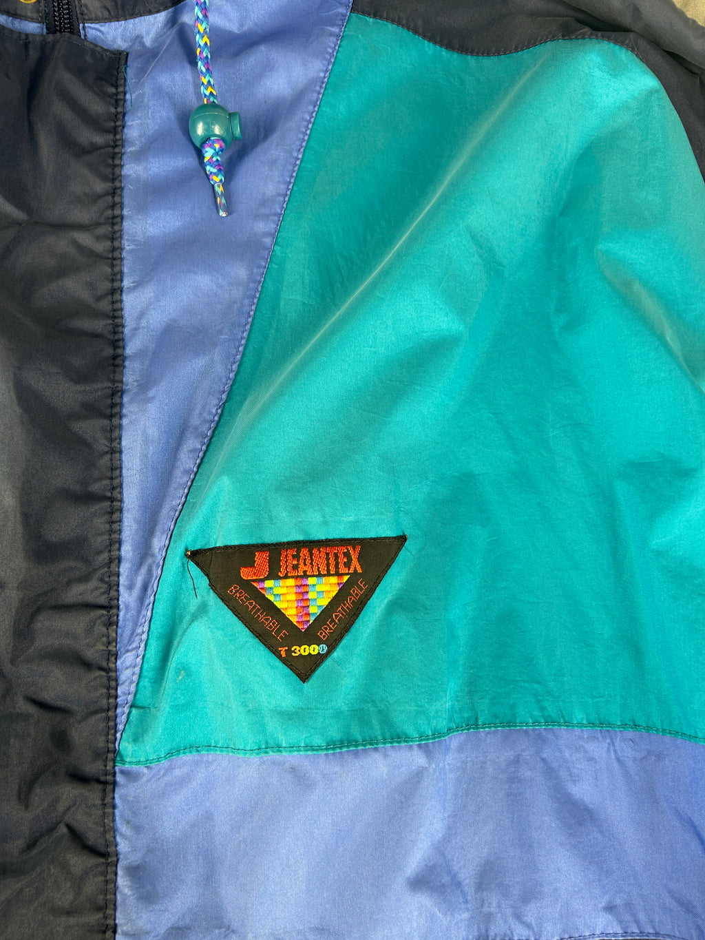 Track jacket Jeantex turchese e blu vintage anni 90 – Uomo Taglia L