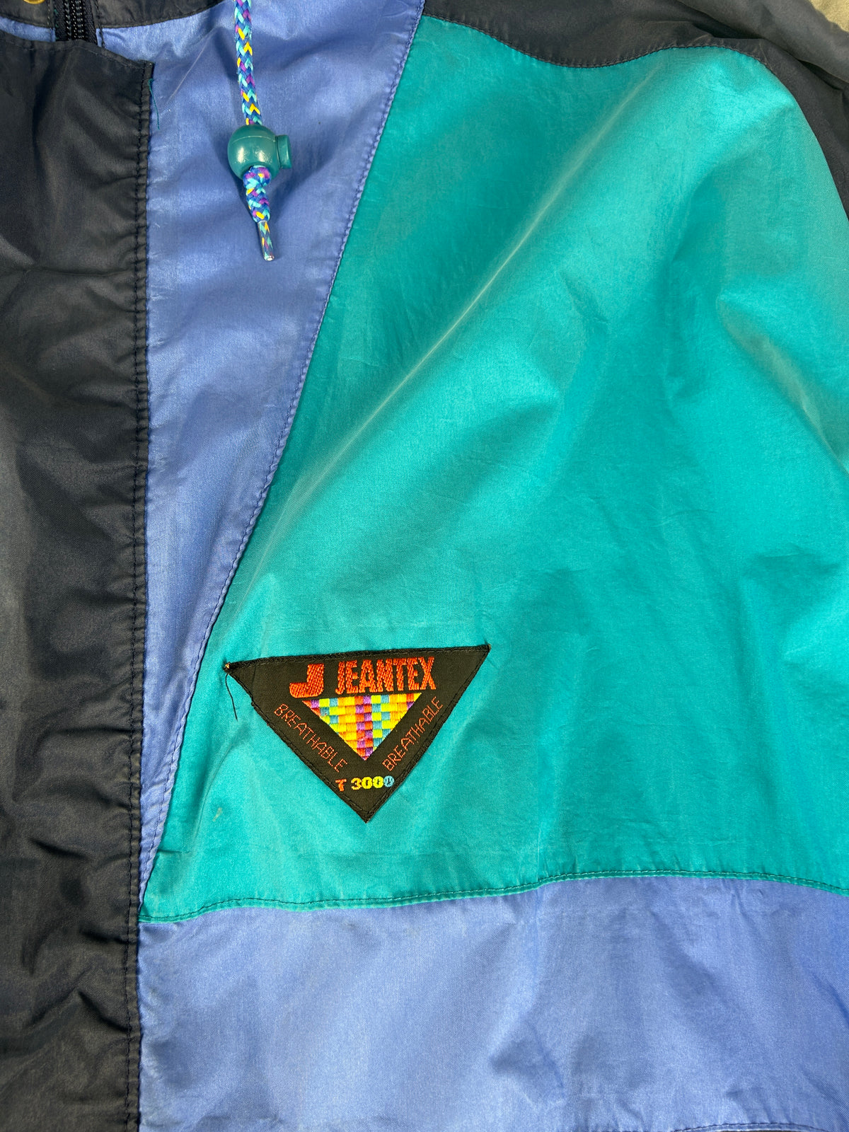 Track jacket Jeantex turchese e blu vintage anni 90 – Uomo Taglia L
