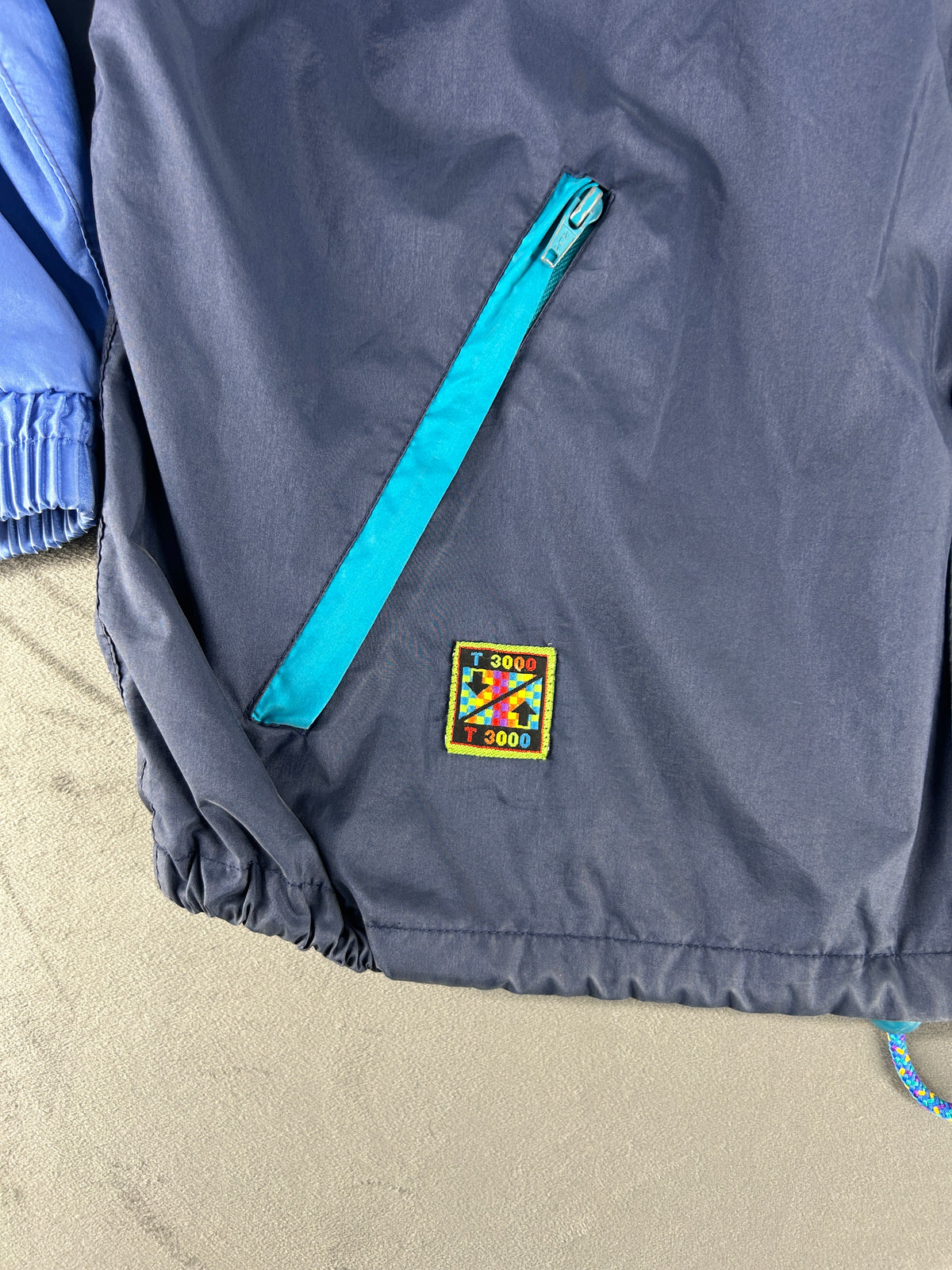 Track jacket Jeantex turchese e blu vintage anni 90 – Uomo Taglia L