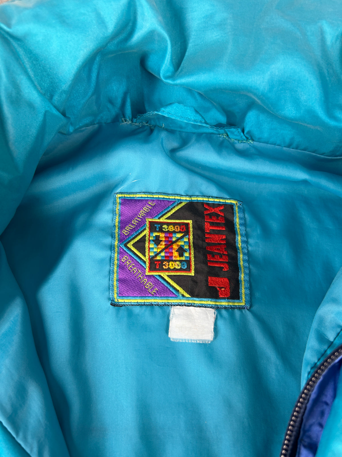 Track jacket Jeantex turchese e blu vintage anni 90 – Uomo Taglia L