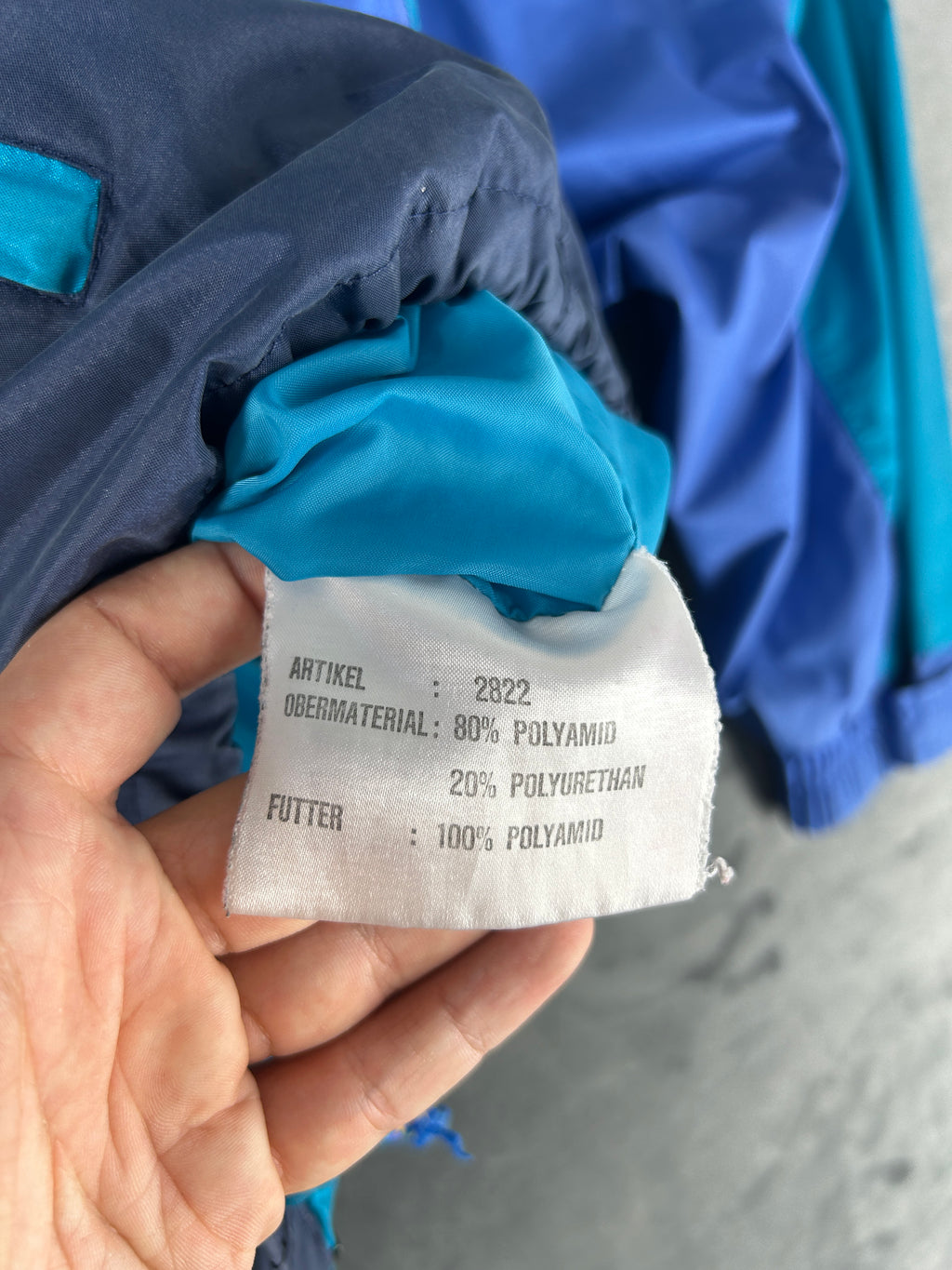 Track jacket Jeantex turchese e blu vintage anni 90 – Uomo Taglia L