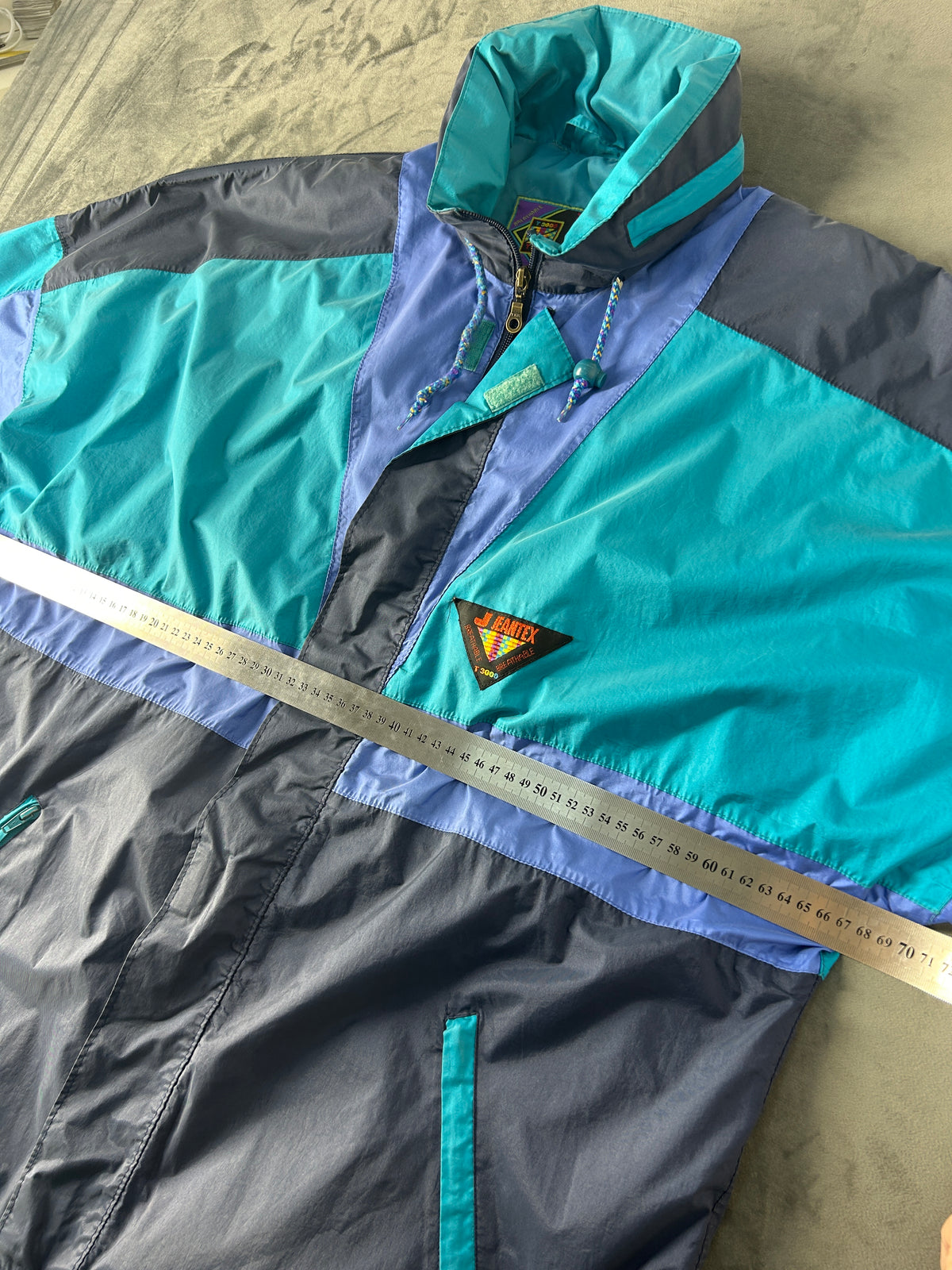 Track jacket Jeantex turchese e blu vintage anni 90 – Uomo Taglia L