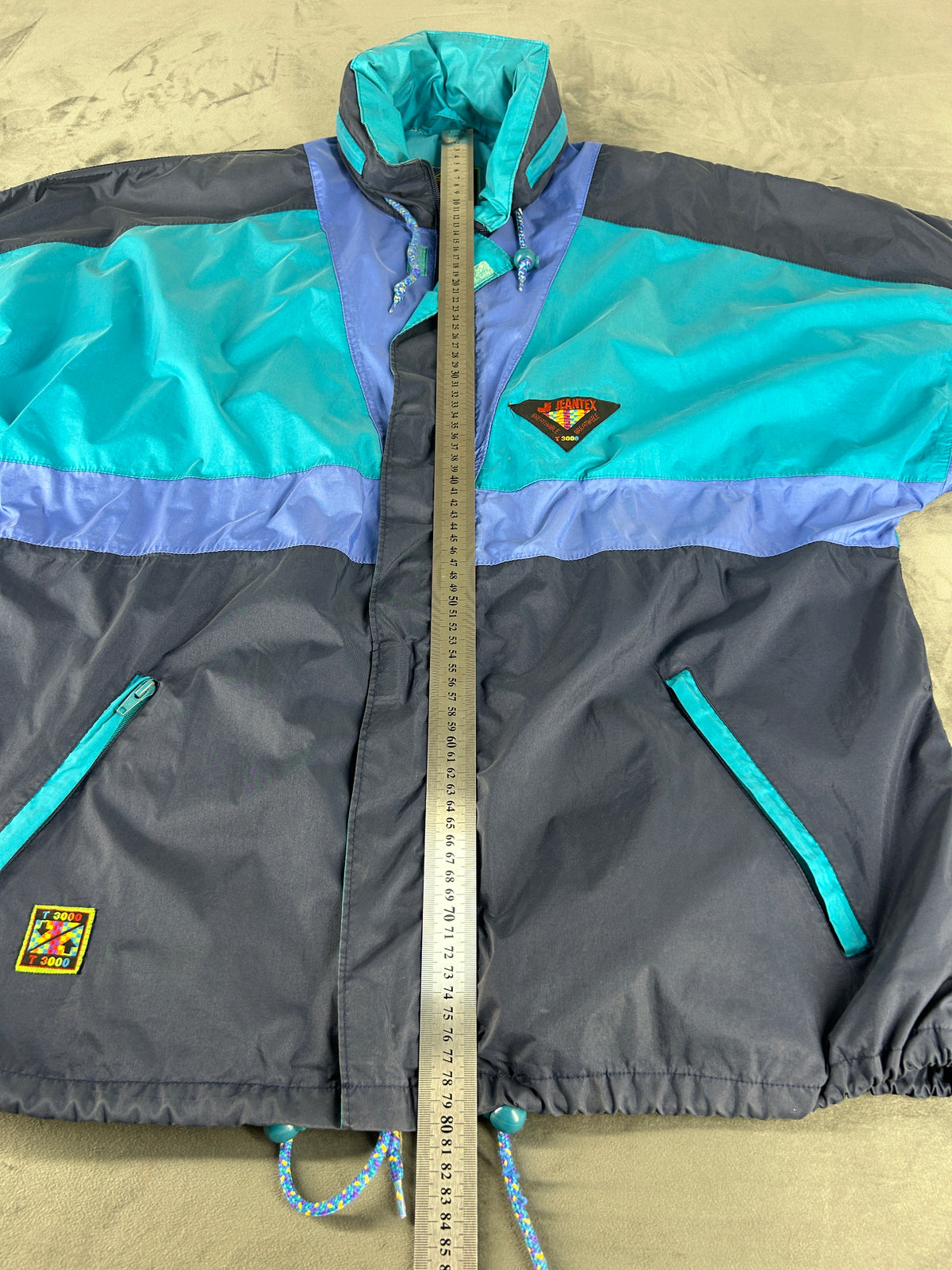 Track jacket Jeantex turchese e blu vintage anni 90 – Uomo Taglia L