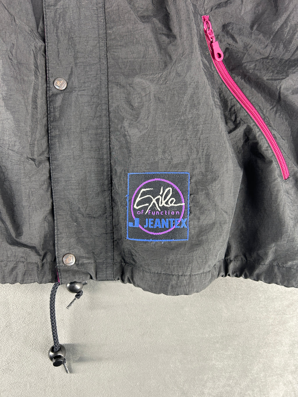 Giacca a vento Jeantex fantasia viola vintage anni 90 – Uomo Taglia XL