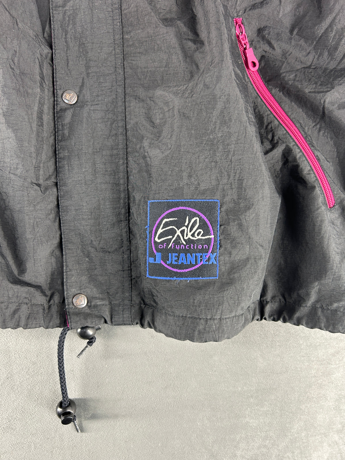 Giacca a vento Jeantex fantasia viola vintage anni 90 – Uomo Taglia XL