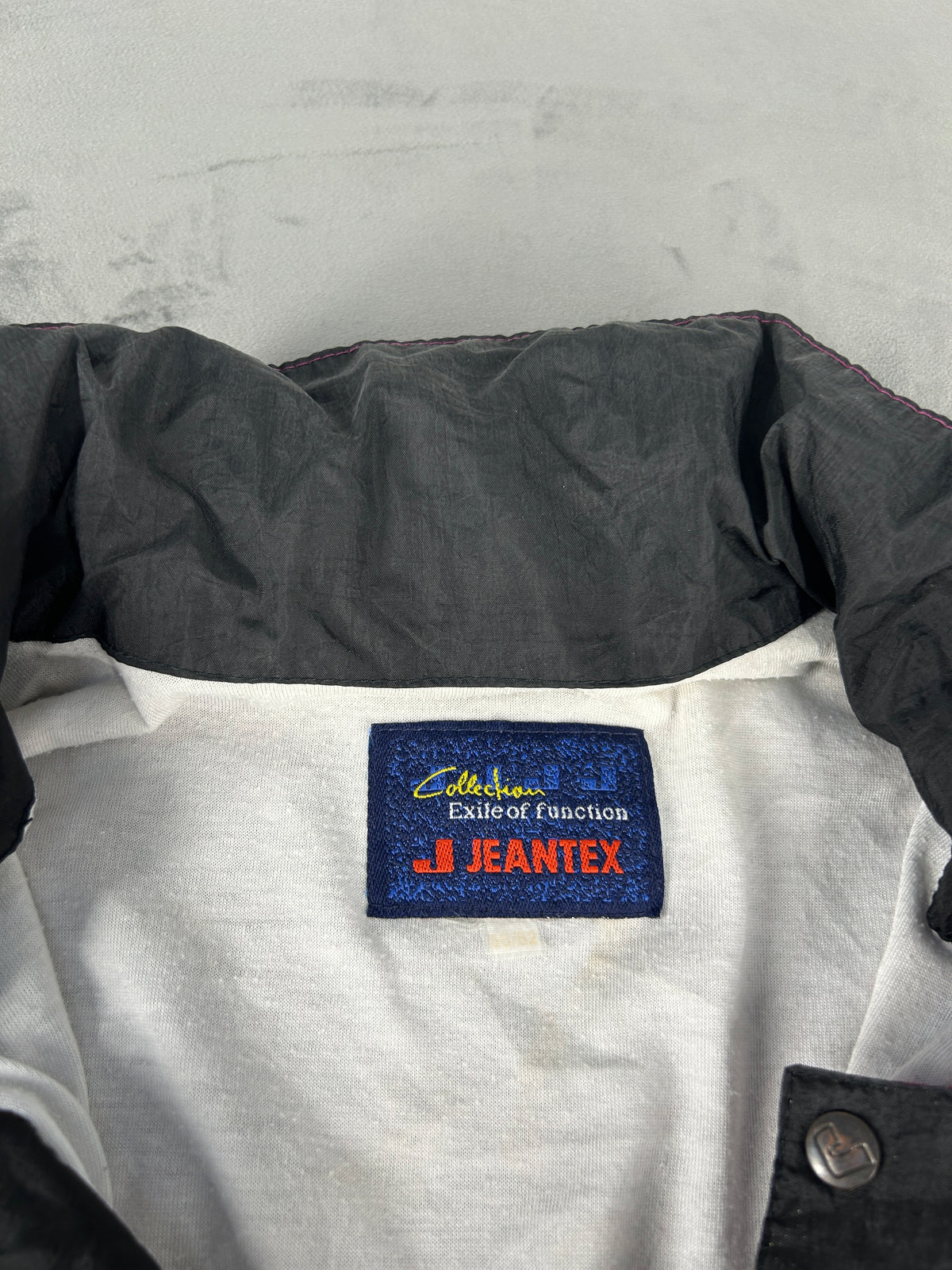 Giacca a vento Jeantex fantasia viola vintage anni 90 – Uomo Taglia XL
