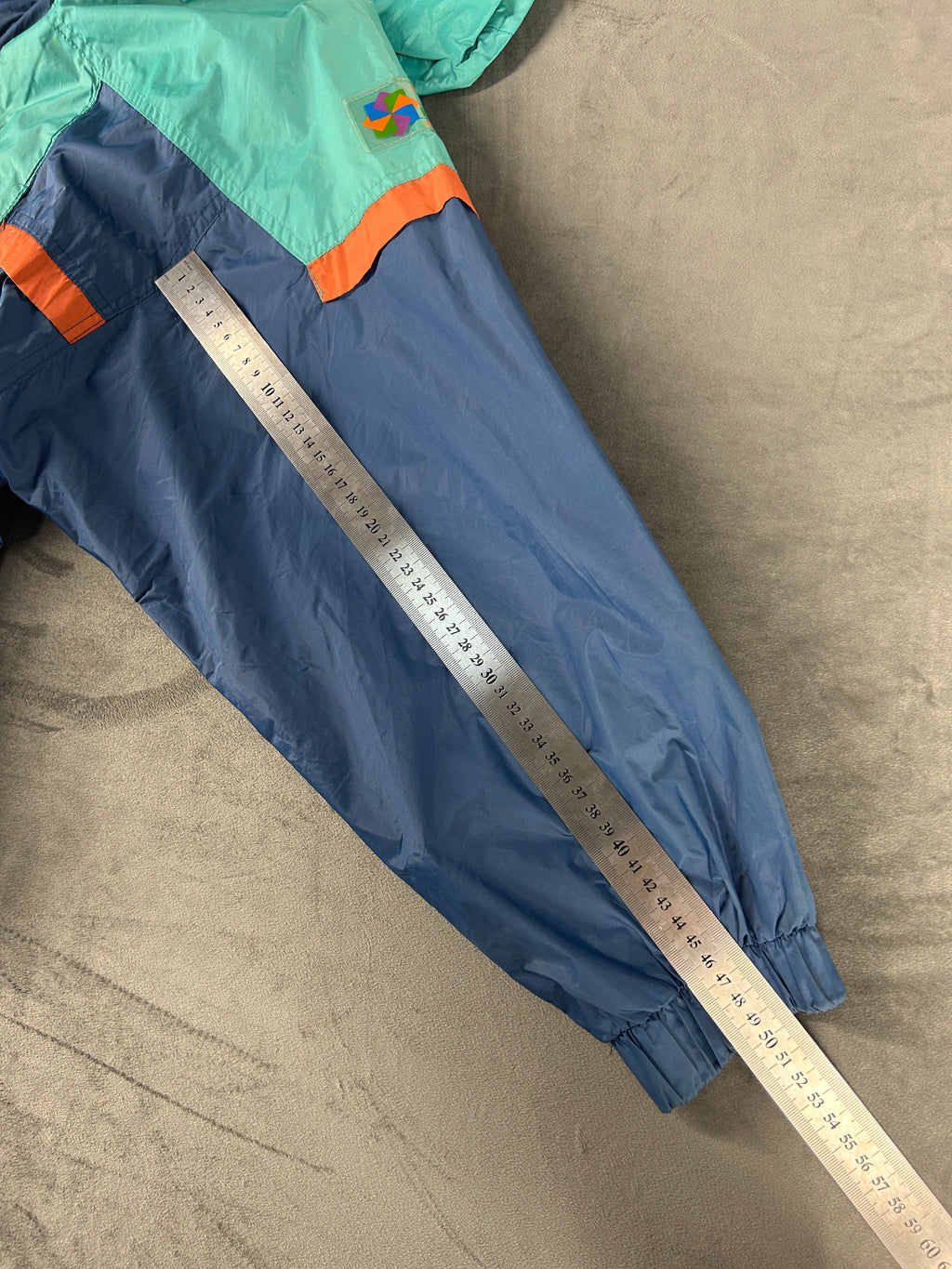 Giacca a vento Brugi blu e verde acqua vintage anni 90 – Uomo Taglia L