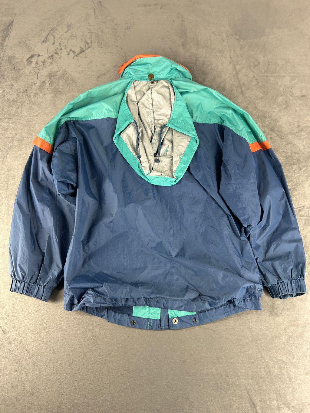 Giacca a vento Brugi blu e verde acqua vintage anni 90 – Uomo Taglia L