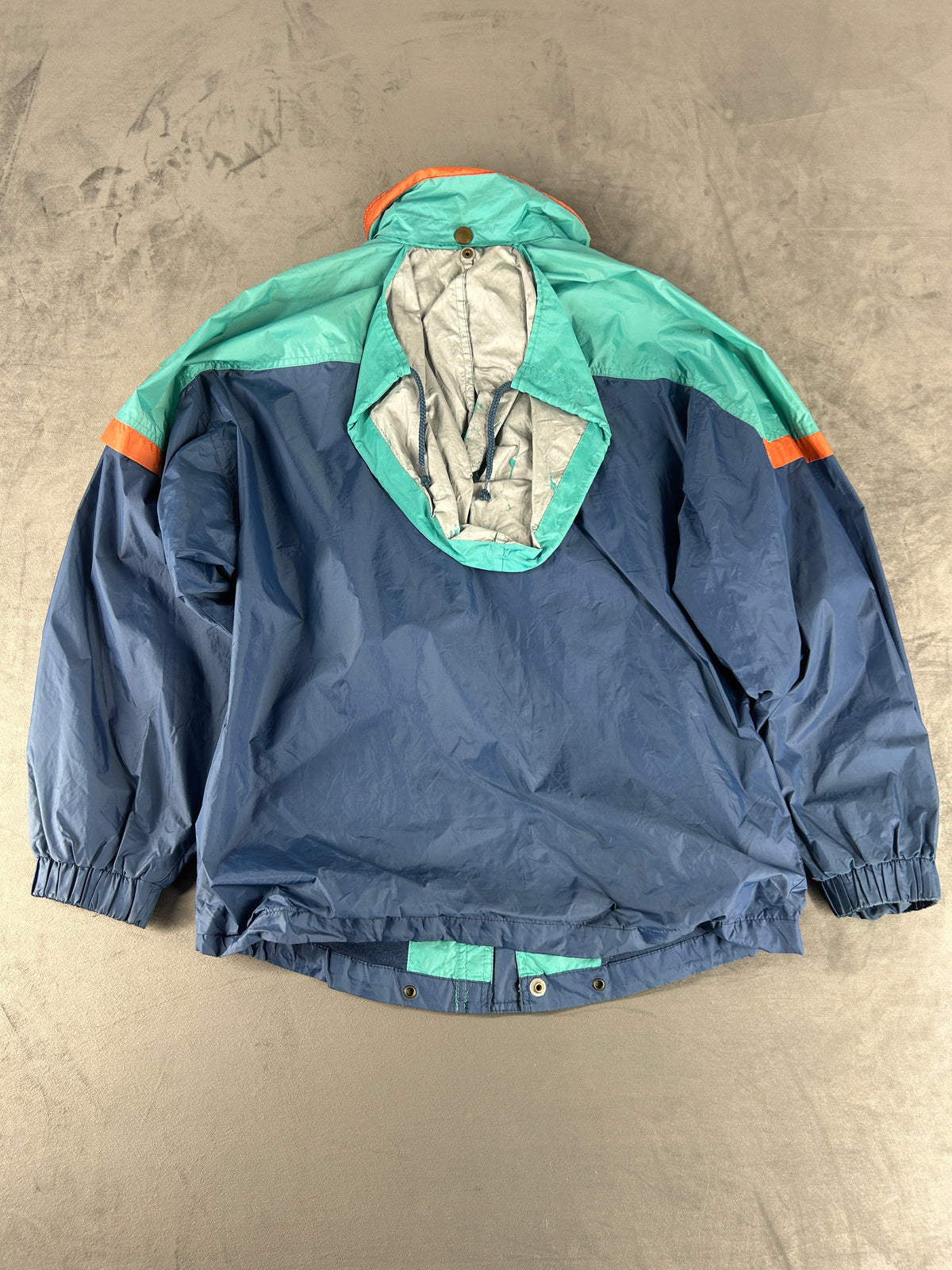 Giacca a vento Brugi blu e verde acqua vintage anni 90 – Uomo Taglia L