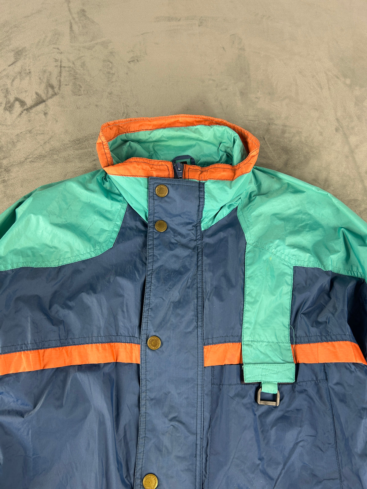Giacca a vento Brugi blu e verde acqua vintage anni 90 – Uomo Taglia L