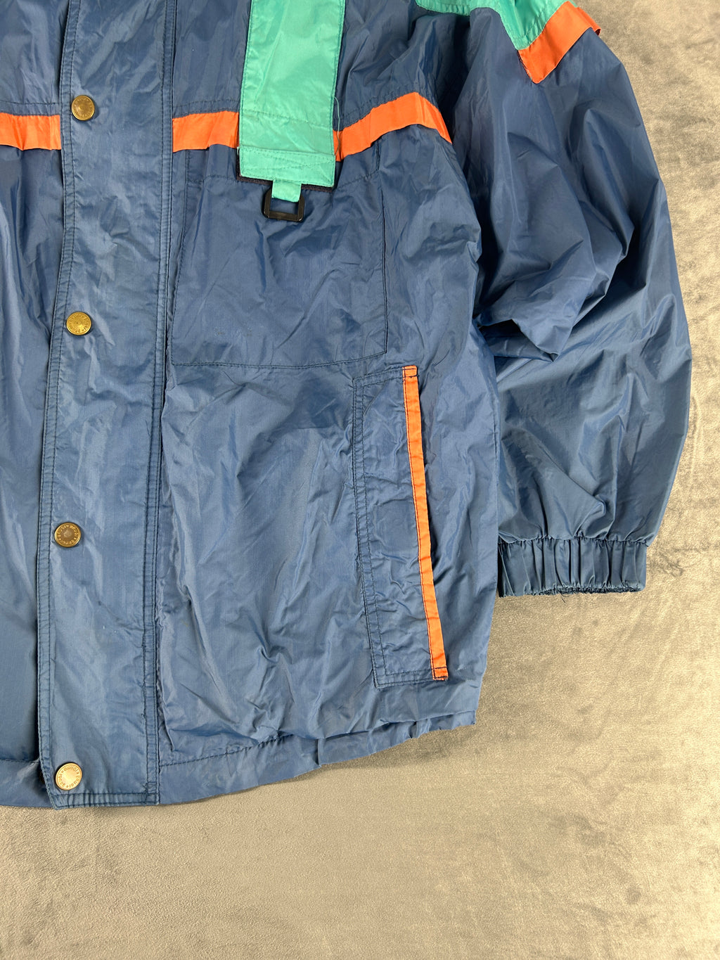 Giacca a vento Brugi blu e verde acqua vintage anni 90 – Uomo Taglia L