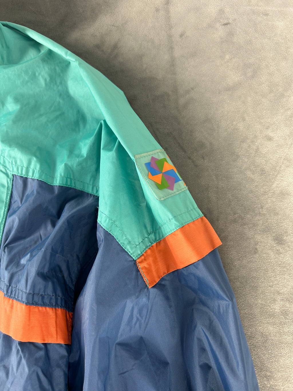 Giacca a vento Brugi blu e verde acqua vintage anni 90 – Uomo Taglia L