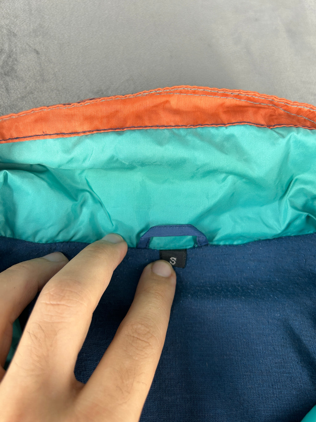 Giacca a vento Brugi blu e verde acqua vintage anni 90 – Uomo Taglia L