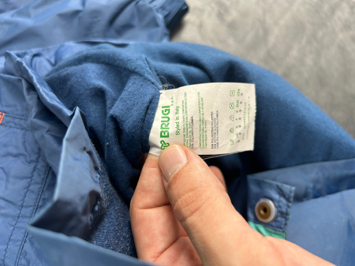 Giacca a vento Brugi blu e verde acqua vintage anni 90 – Uomo Taglia L