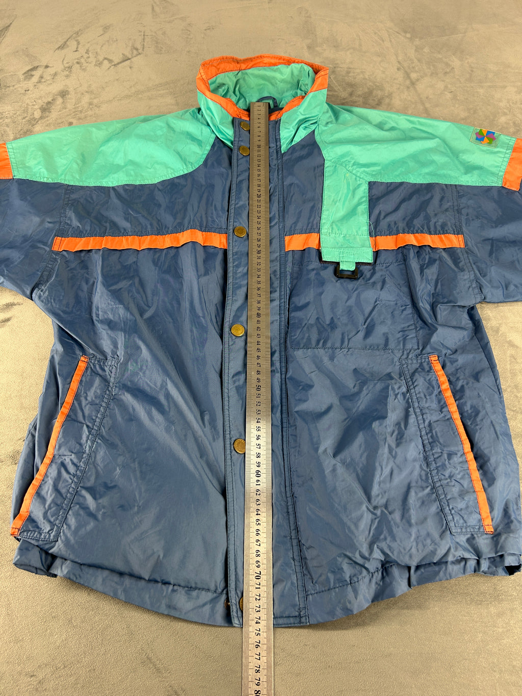 Giacca a vento Brugi blu e verde acqua vintage anni 90 – Uomo Taglia L