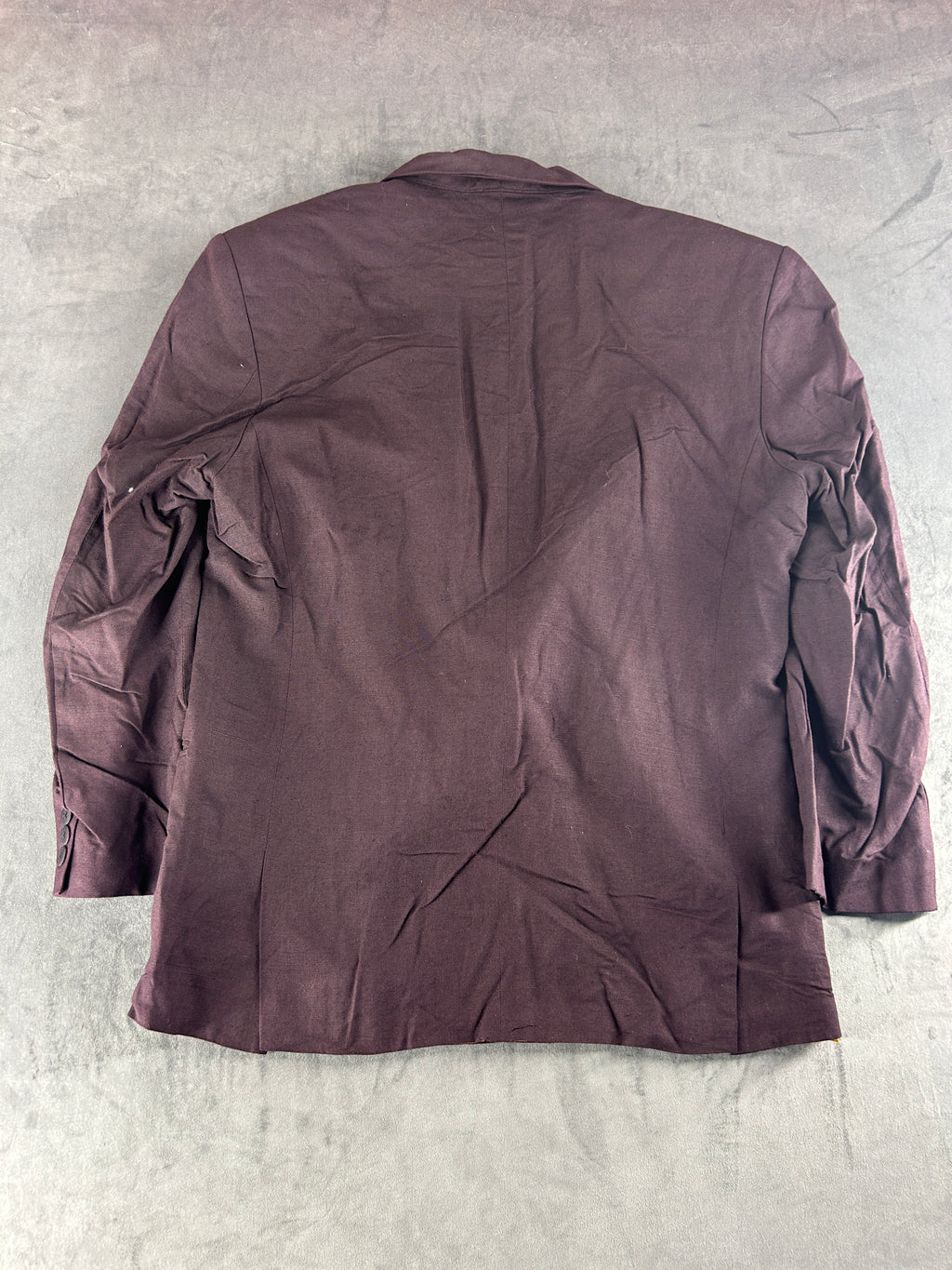 Blazer doppiopetto prugna con fodera gialla vintage – Uomo Taglia L