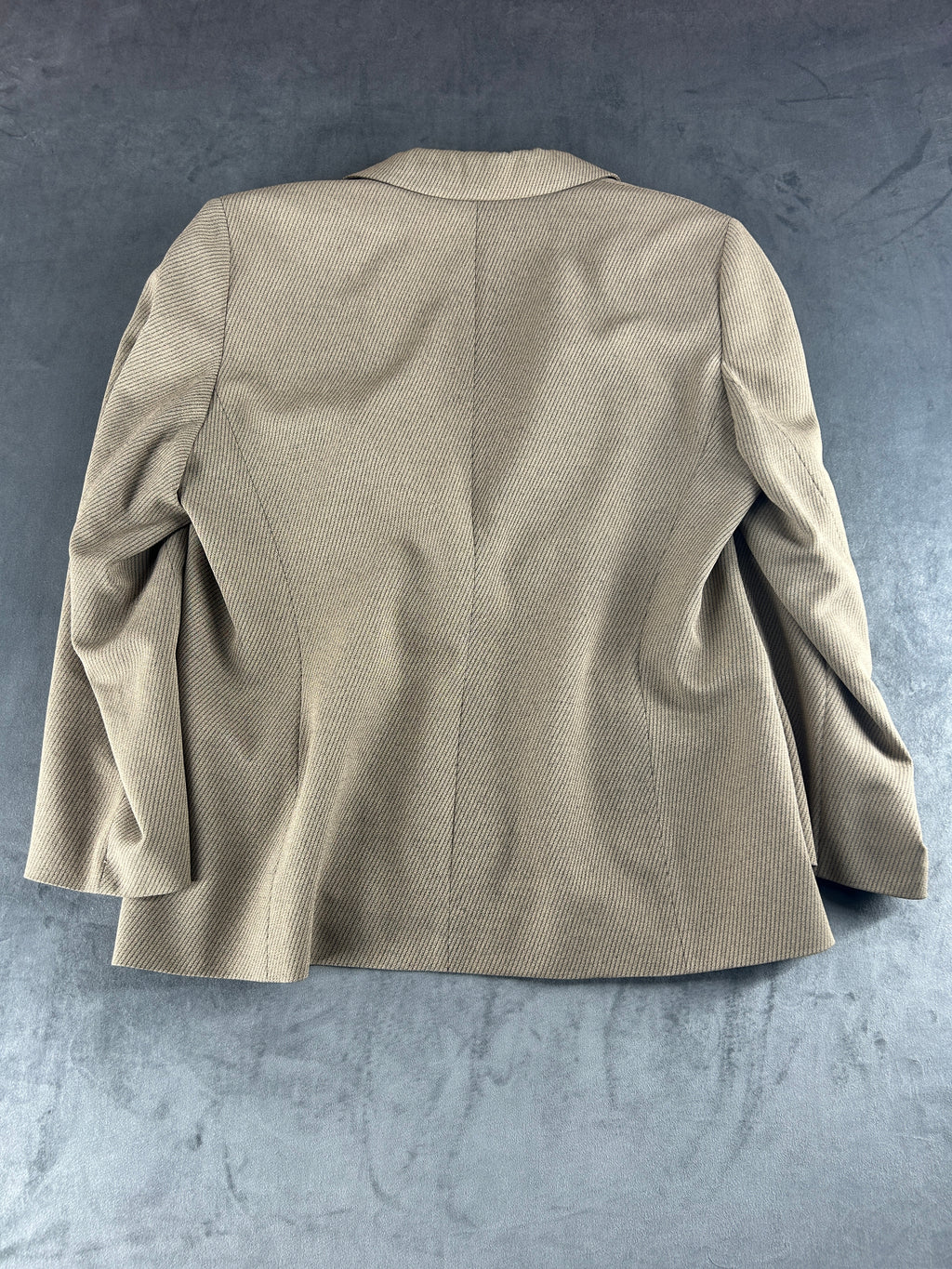 Blazer beige spinato Edward in lana vintage – Donna Taglia L