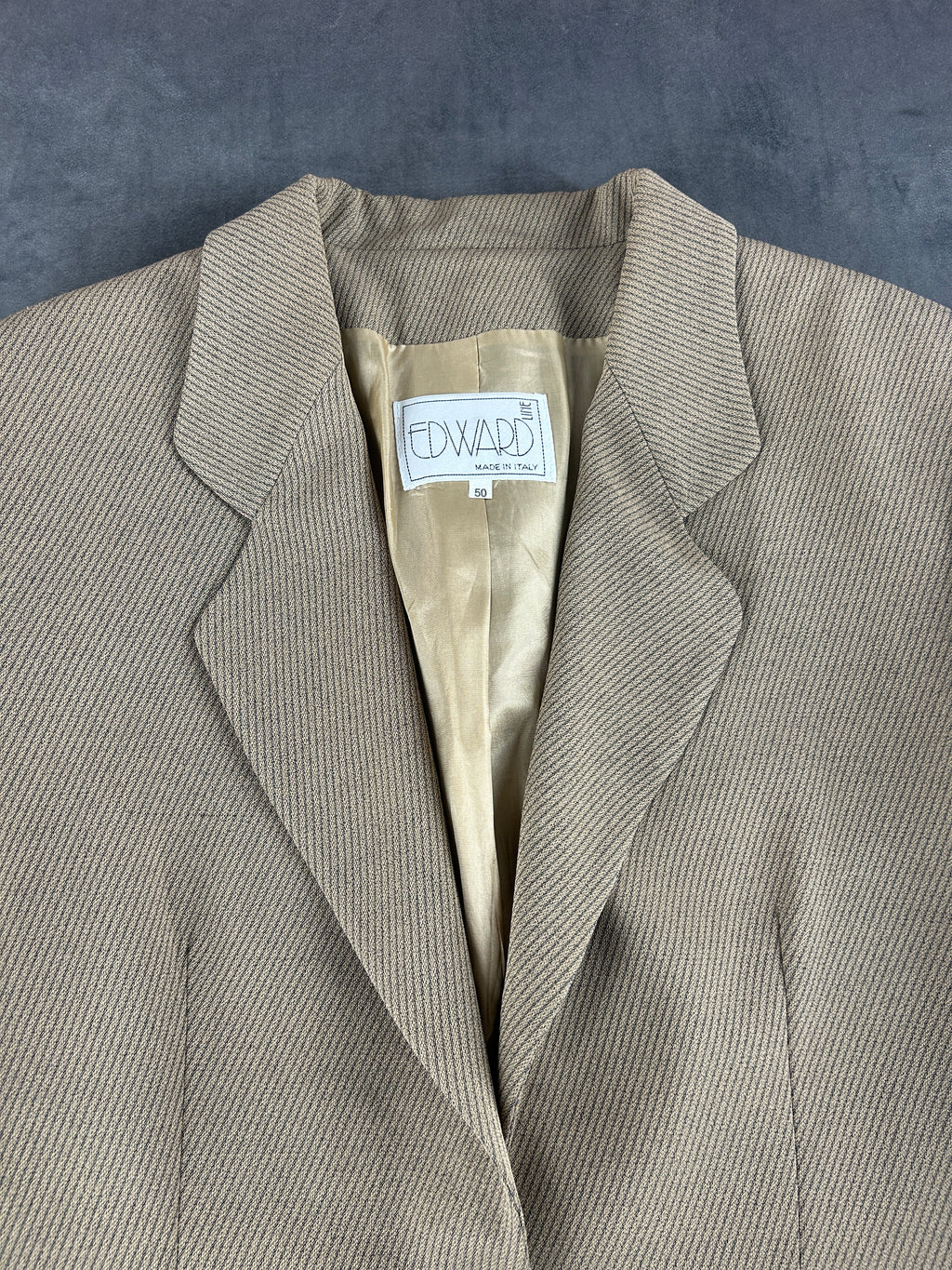 Blazer beige spinato Edward in lana vintage – Donna Taglia L