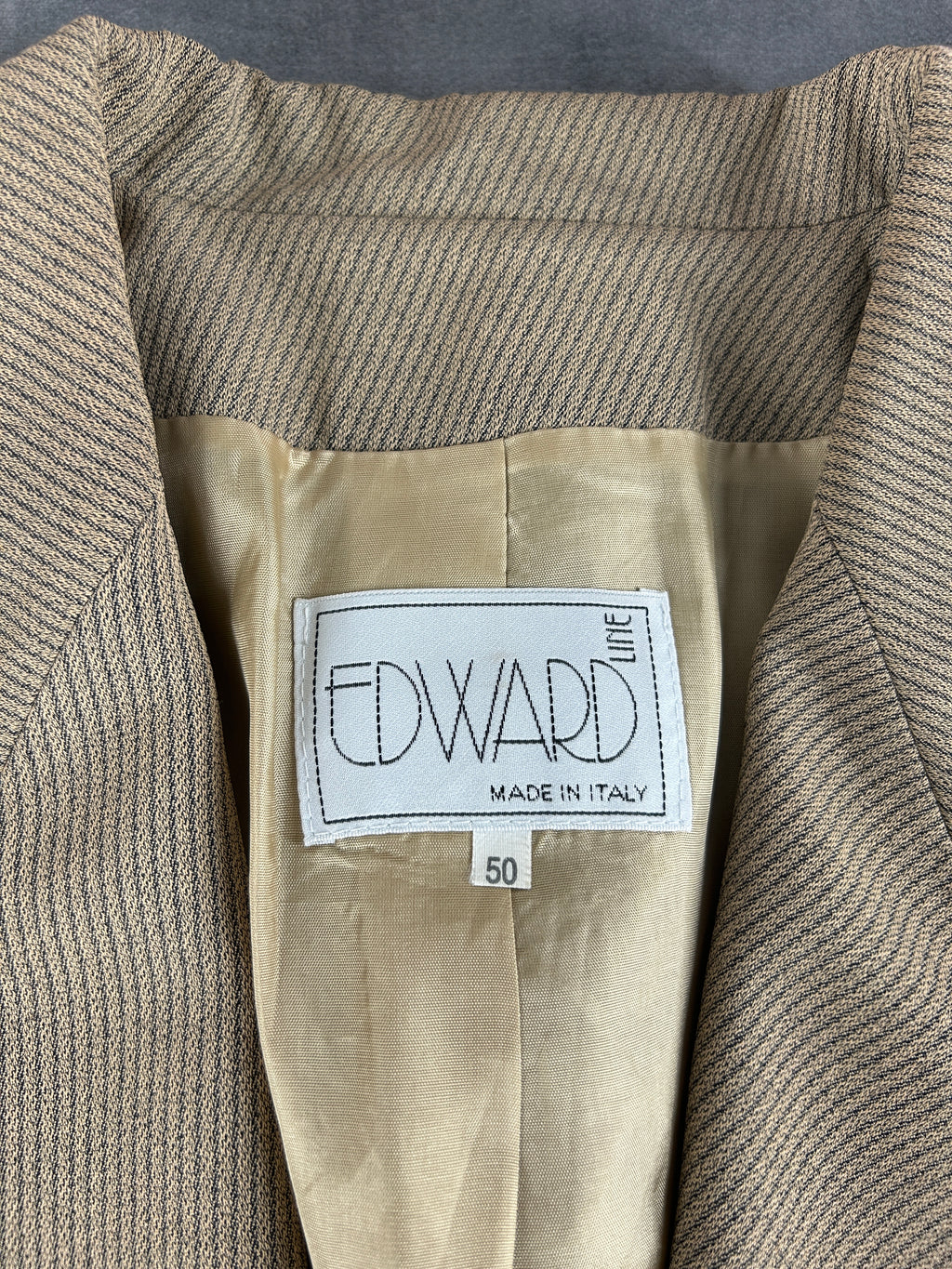 Blazer beige spinato Edward in lana vintage – Donna Taglia L