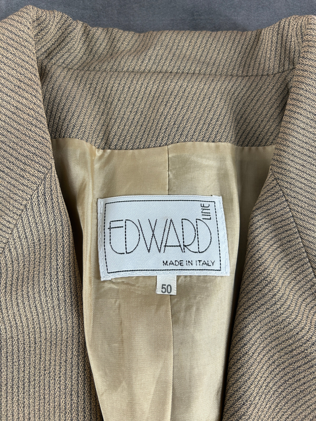 Blazer beige spinato Edward in lana vintage – Donna Taglia L