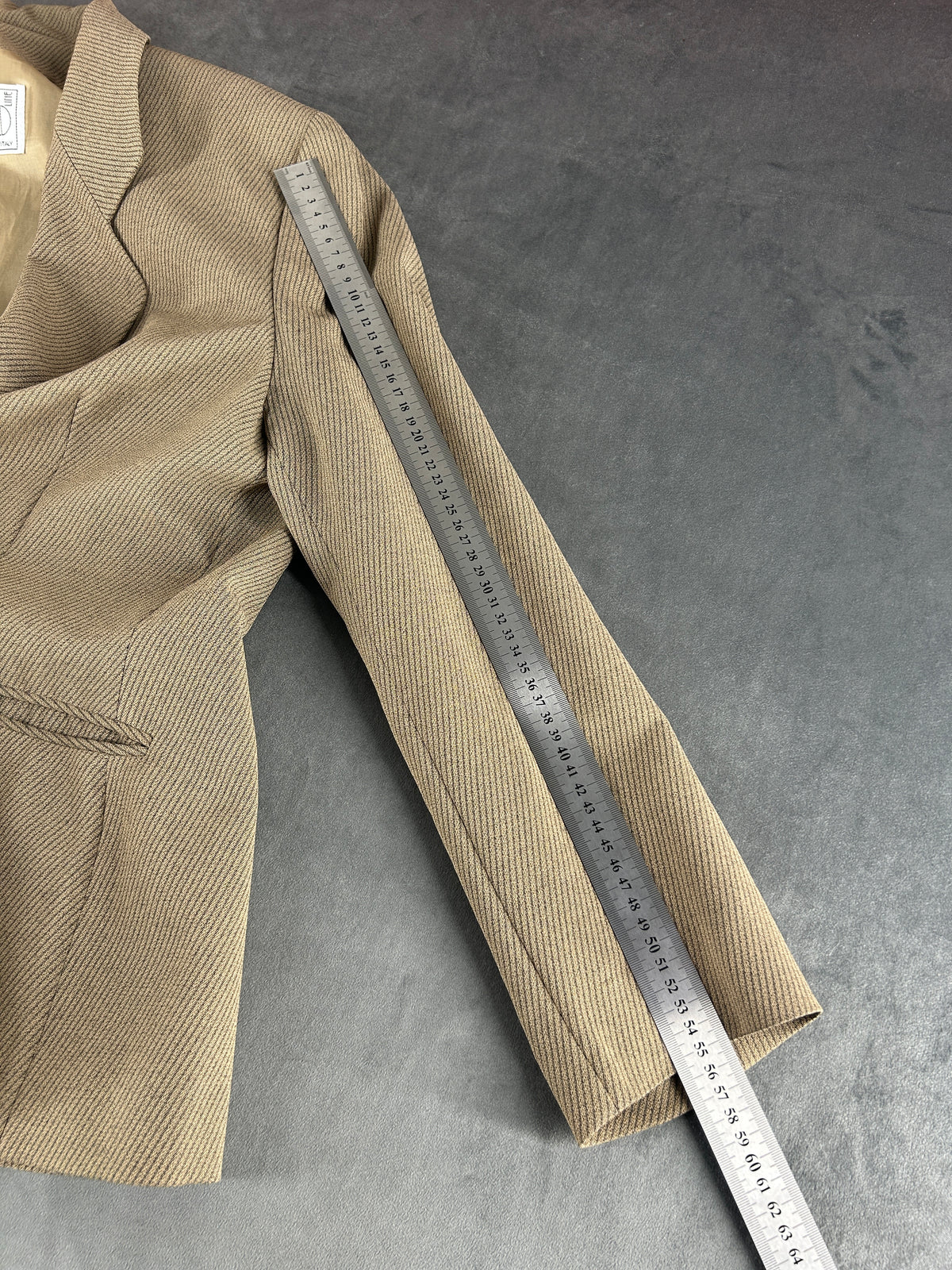 Blazer beige spinato Edward in lana vintage – Donna Taglia L