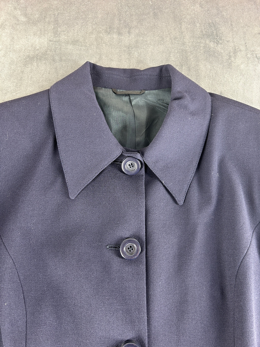Cappotto blu navy in lana svasato vintage – Donna Taglia L (IT 44)